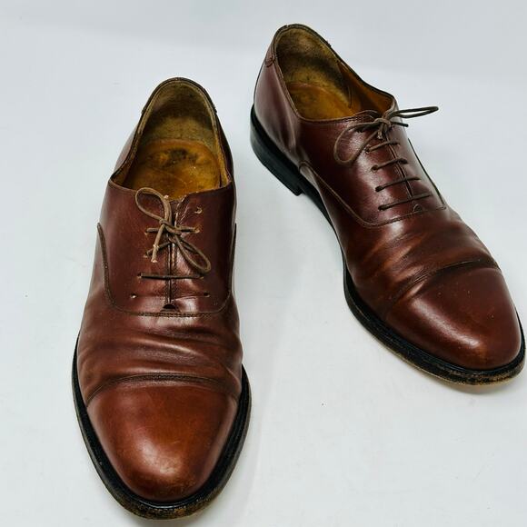 Salvatore Ferragamo Oxford Cap Toe Italian Leather Shoes - Picture 4 of 15